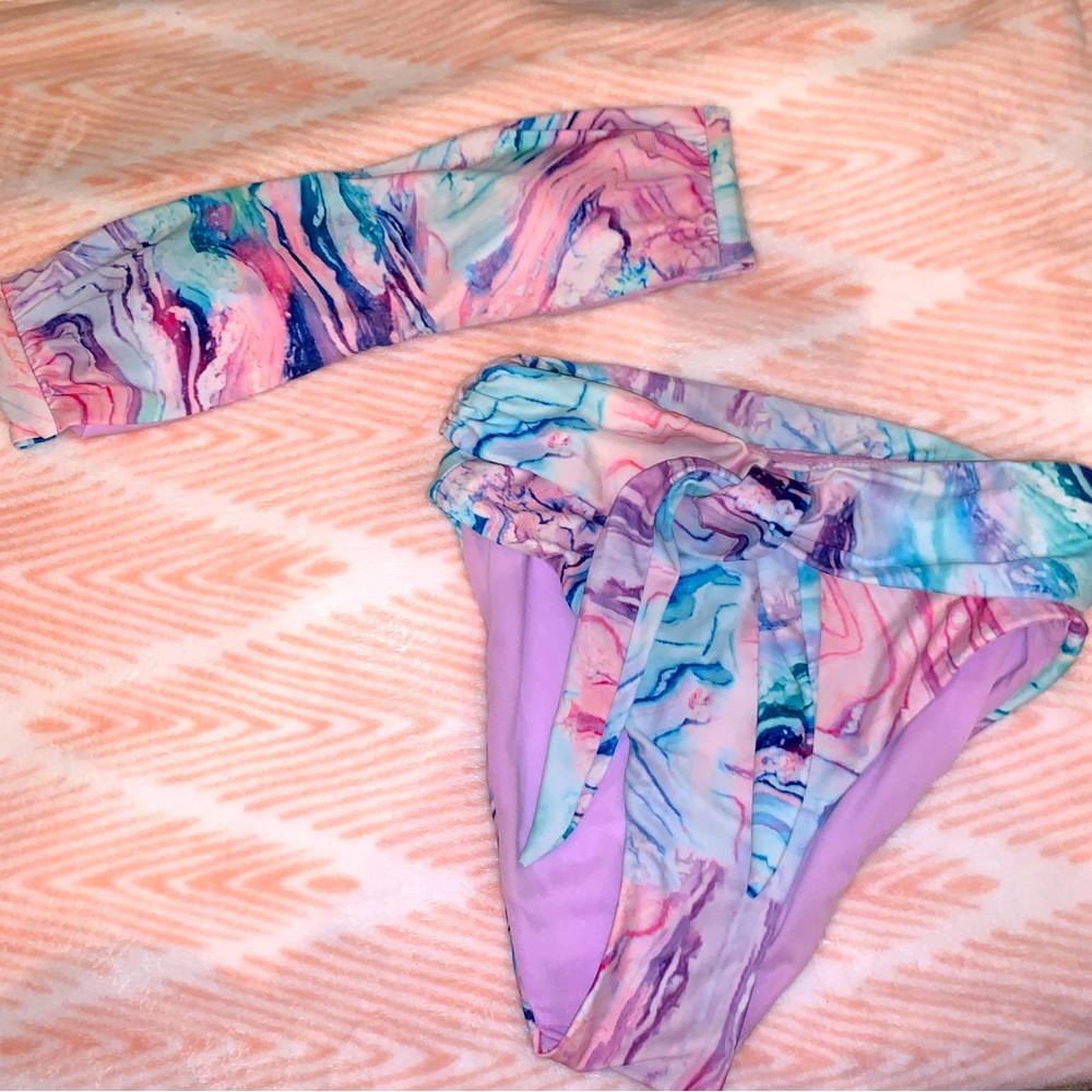 marble multi-color swimsuit